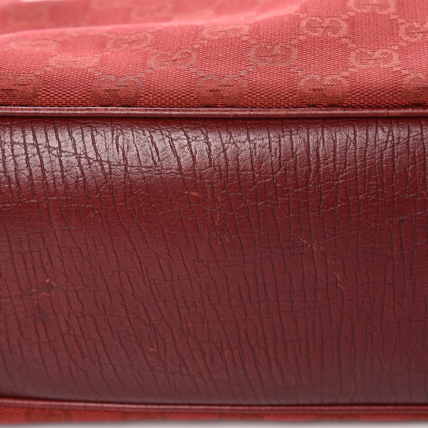 Gucci Monogram Small Bamboo Tote Red 10 of 17