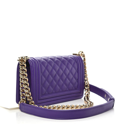 Chanel Calfskin Quilted Small Boy Flap Purple 4 of 12