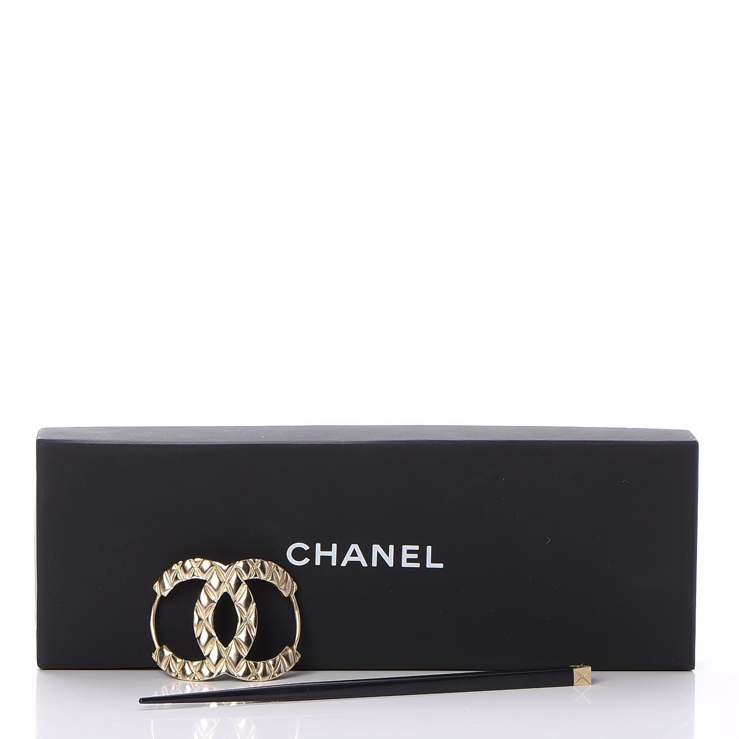 Chanel Quilted CC Hair Pin Gold 5 of 5