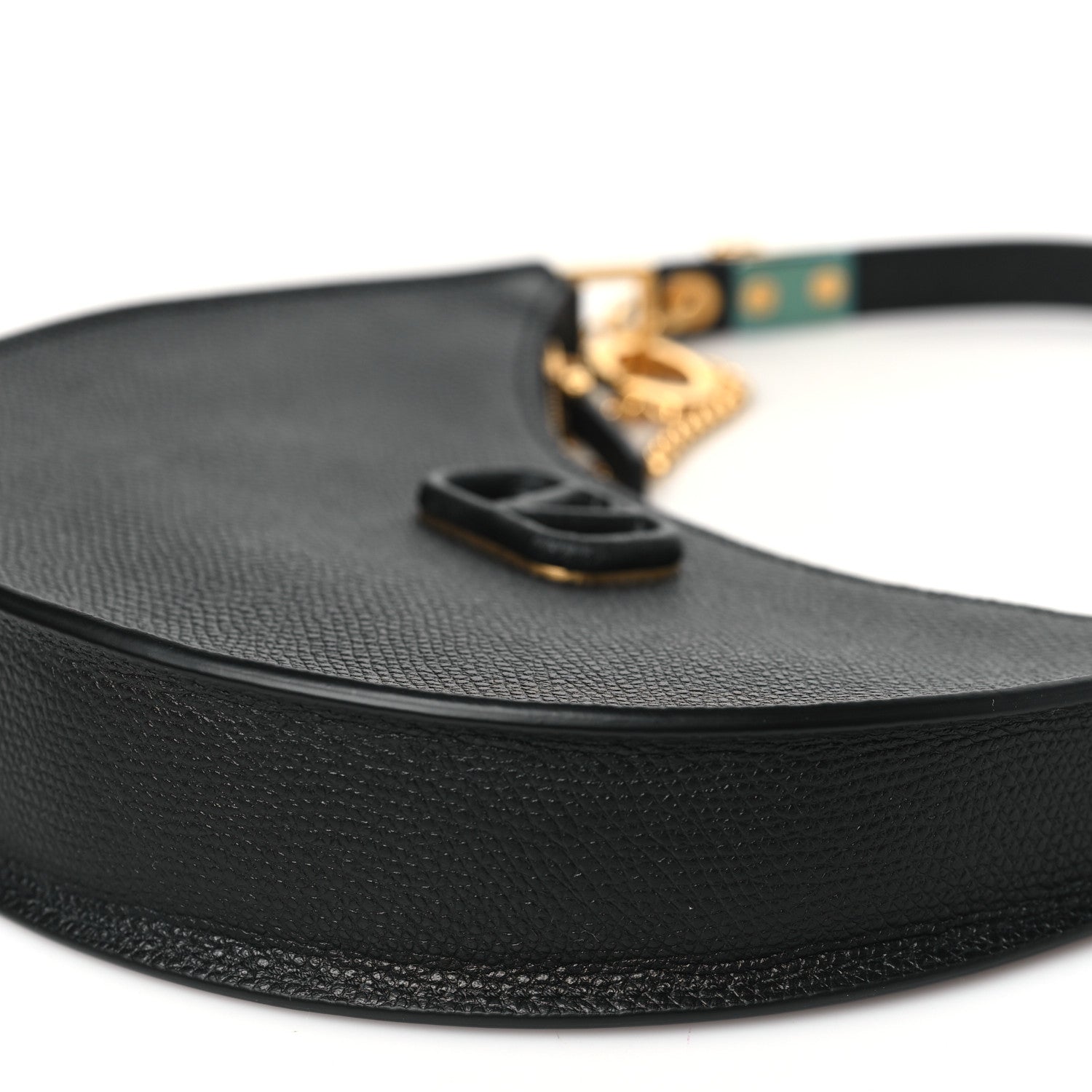 Valentino Garavani Grainy Calfskin Mini Vlogo Hobo Bag Black 9 of 10