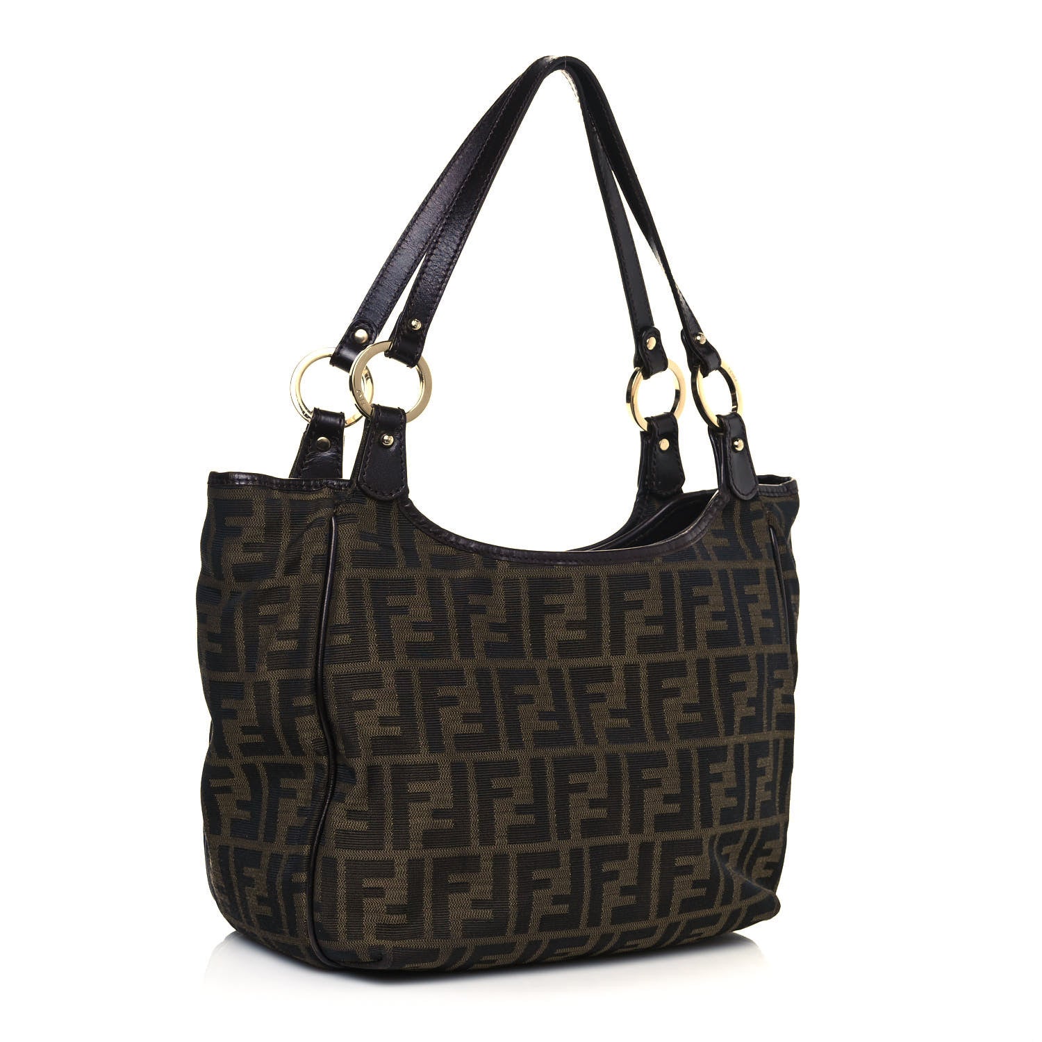 Fendi Zucca Small Chef Shopping Tote Tobacco Moro 3 of 18