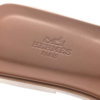 Hermes Box Calfskin Oran Sandals 38 Gold 7 of 8