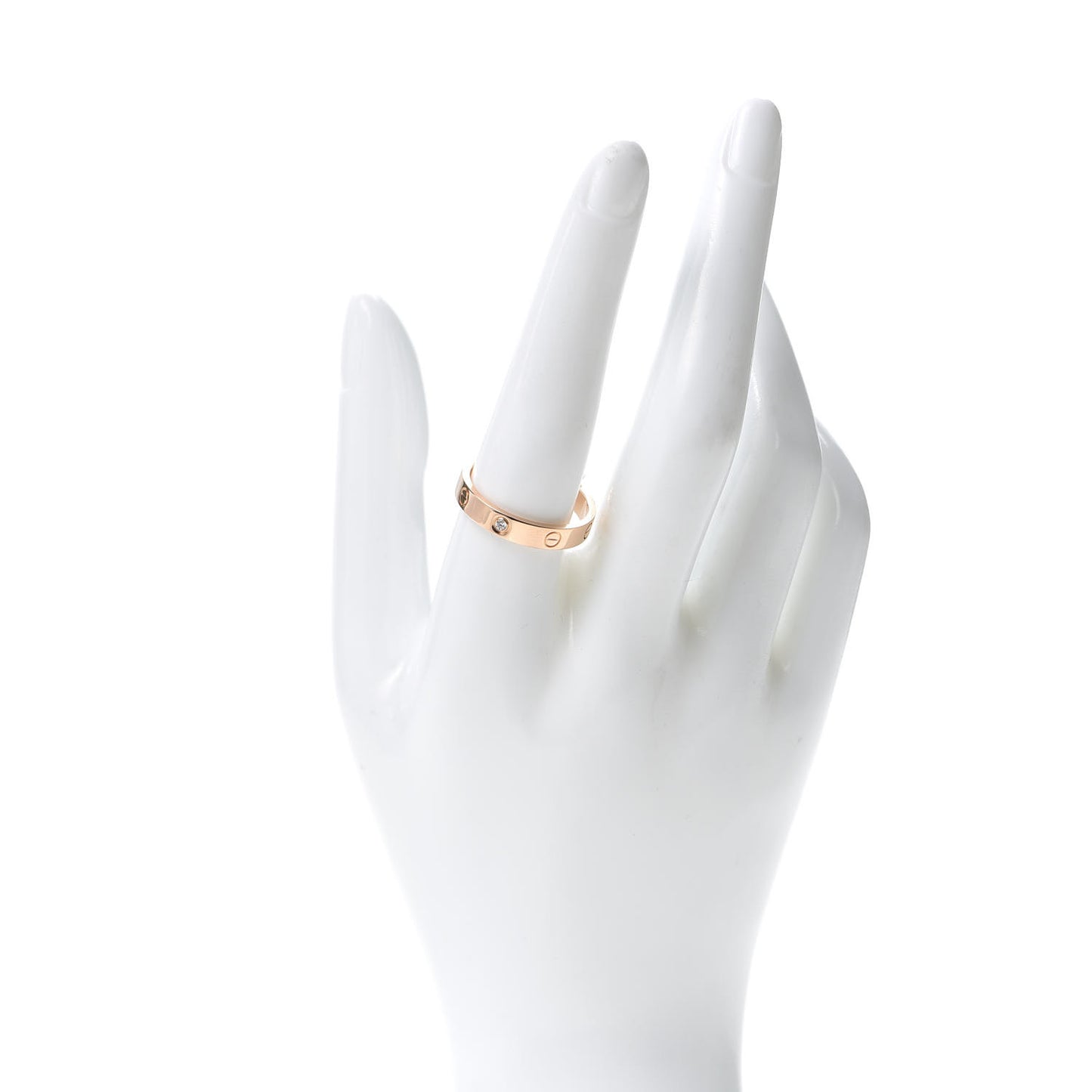 18K Pink Gold Diamond 4mm LOVE Wedding Band Ring 60 9.25