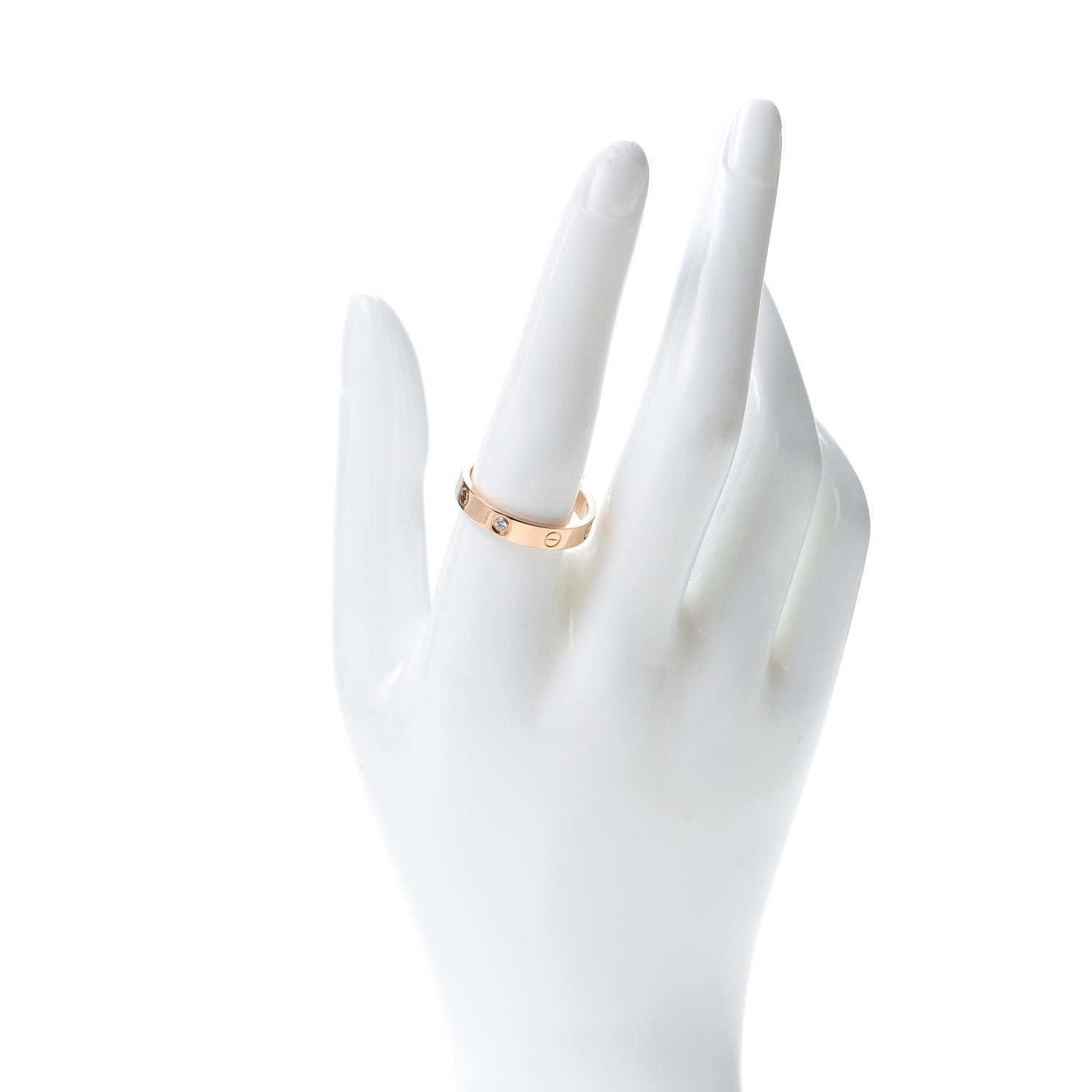 Cartier 18K Pink Gold Diamond 4mm LOVE Wedding Band Ring 60 9.25 2 of 5