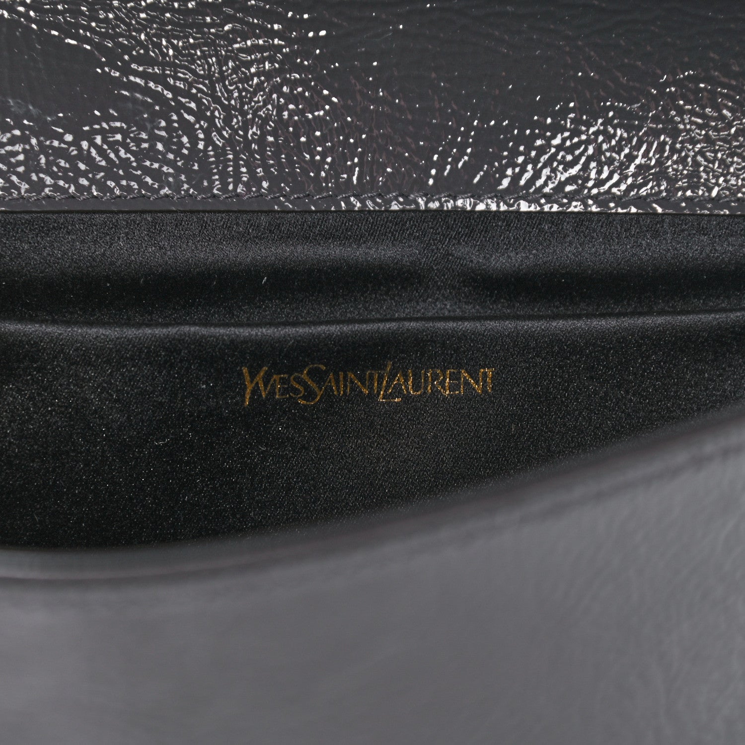 Saint Laurent Textured Patent Calfskin Large Belle De Jour Clutch Dark Brown 6 of 9