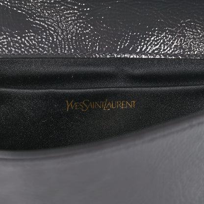 Saint Laurent Textured Patent Calfskin Large Belle De Jour Clutch Dark Brown 6 of 9