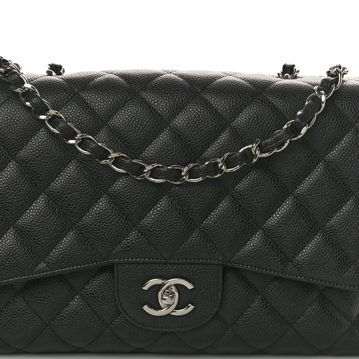 Caviar Quilted Jumbo Single Flap Black