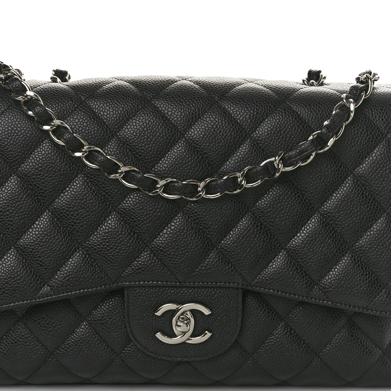 Chanel Caviar Quilted Jumbo Single Flap Black 8 of 10
