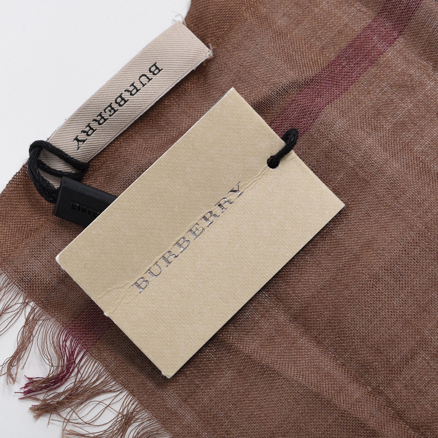 Wool Silk Gauze Ombre Giant Check Scarf Trench