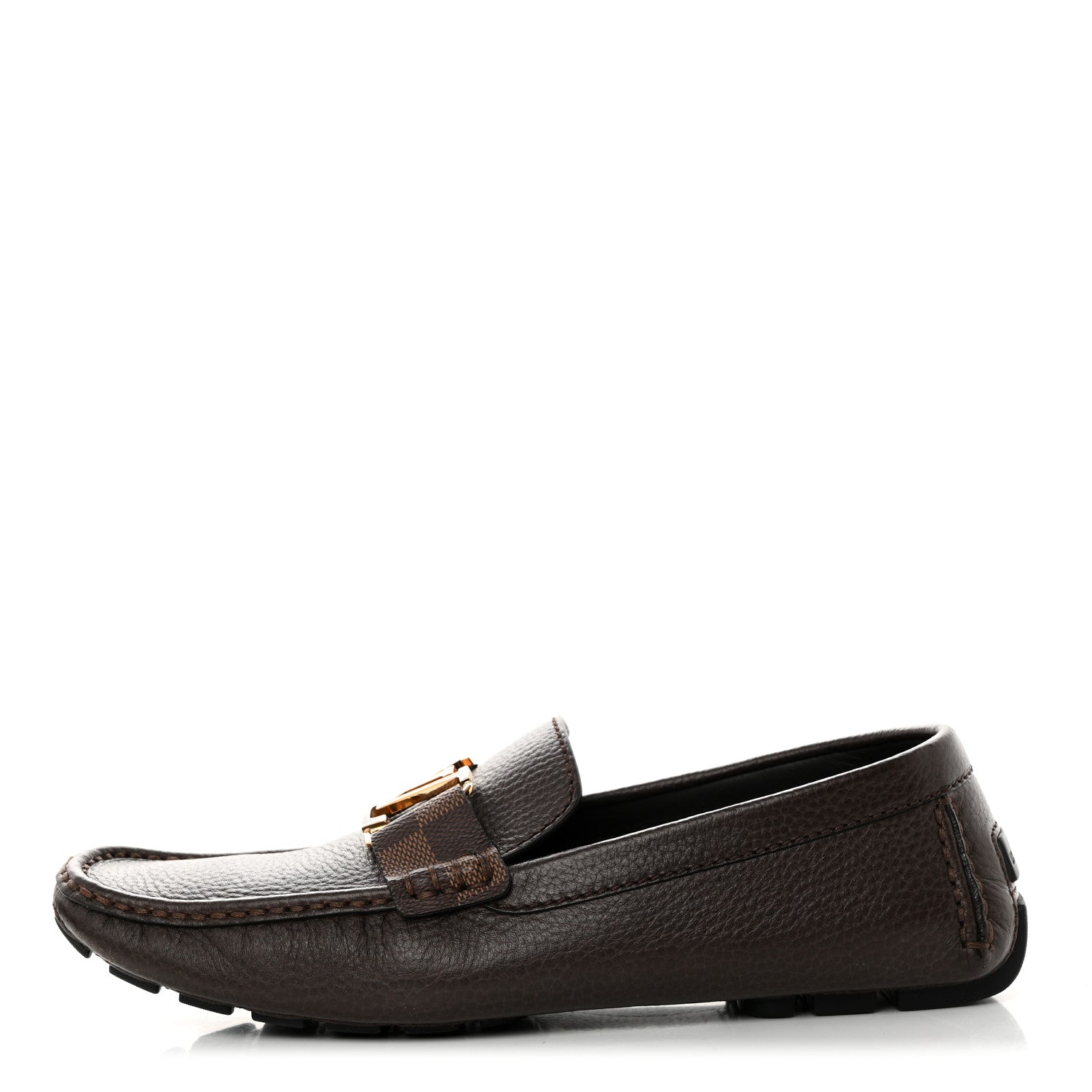 Louis Vuitton Calfskin Mens Monte Carlo Shoe Moccasin Loafers 8 Brown 1 of 9
