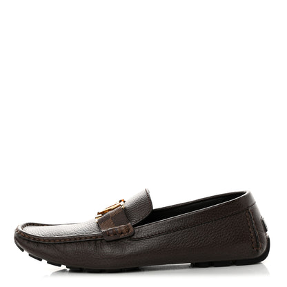 Louis Vuitton Calfskin Mens Monte Carlo Shoe Moccasin Loafers 8 Brown 1 of 9