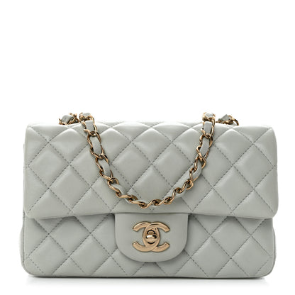 Chanel Lambskin Quilted Mini Rectangular Flap Grey 1 of 11