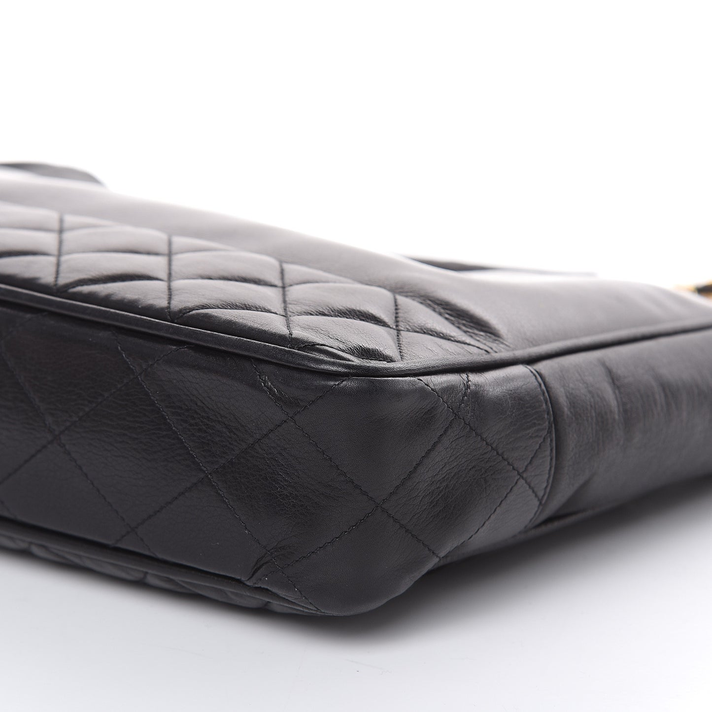 Lambskin Quilted Shoulder Bag Black