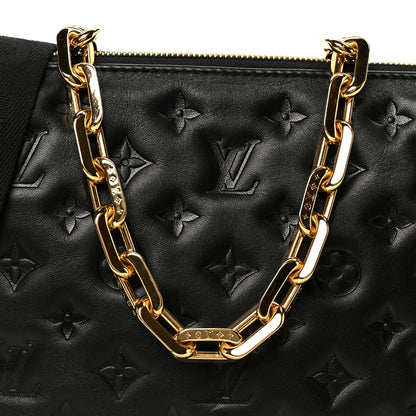 Louis Vuitton Lambskin Embossed Monogram Coussin PM Black 10 of 12