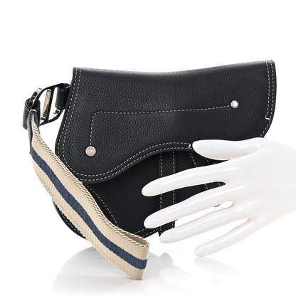 Christian Dior X KAWS Grained Calfskin Saddle Wristlet Blue 2 of 12