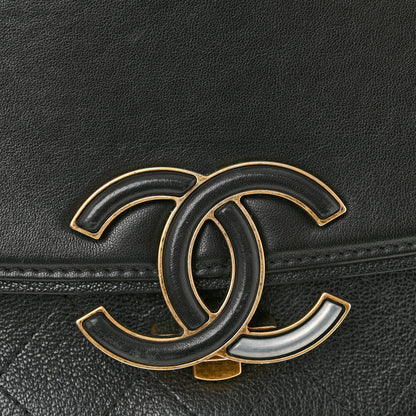 Chanel Shiny Calfskin Goatskin Quilted Medium Coco Curve Messenger Flap Black 12 of 13