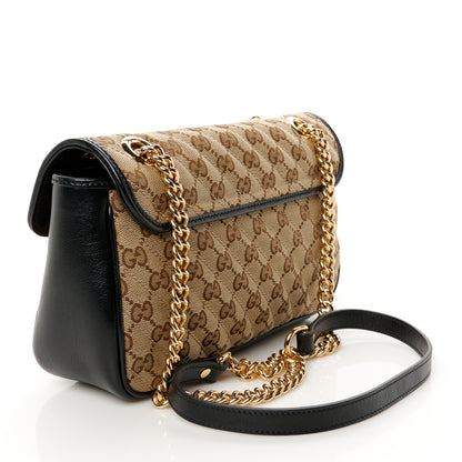 Gucci Monogram Matelasse Diagonal Small GG Marmont Shoulder Bag Beige Black 3 of 11