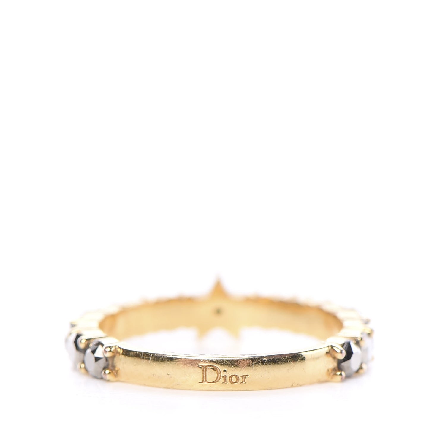 Metal Crystal Star Ring S Aged Gold