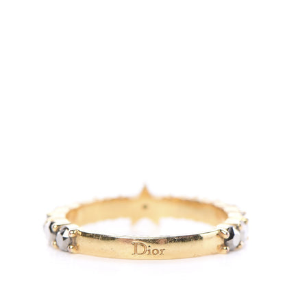Christian Dior Metal Crystal Star Ring S Aged Gold 4 of 6