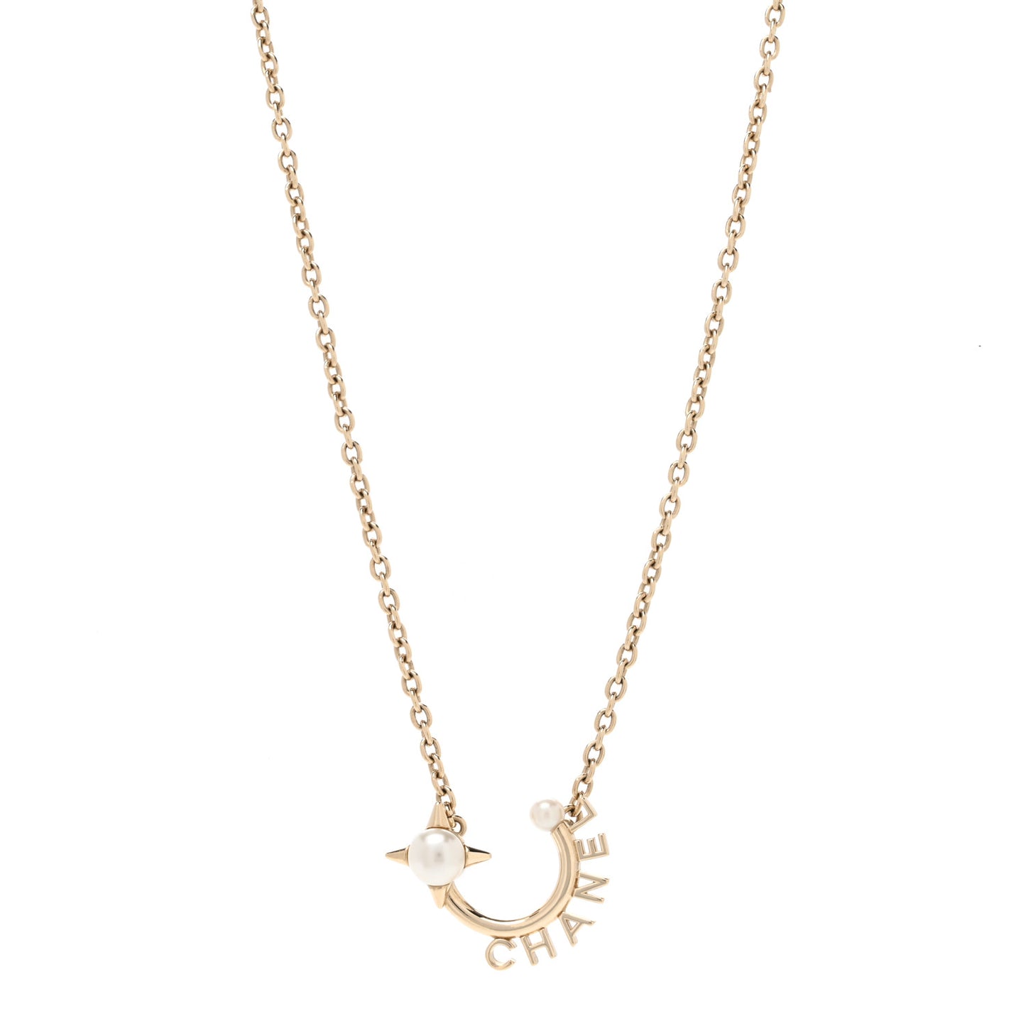 Pearl Logo Necklace Gold