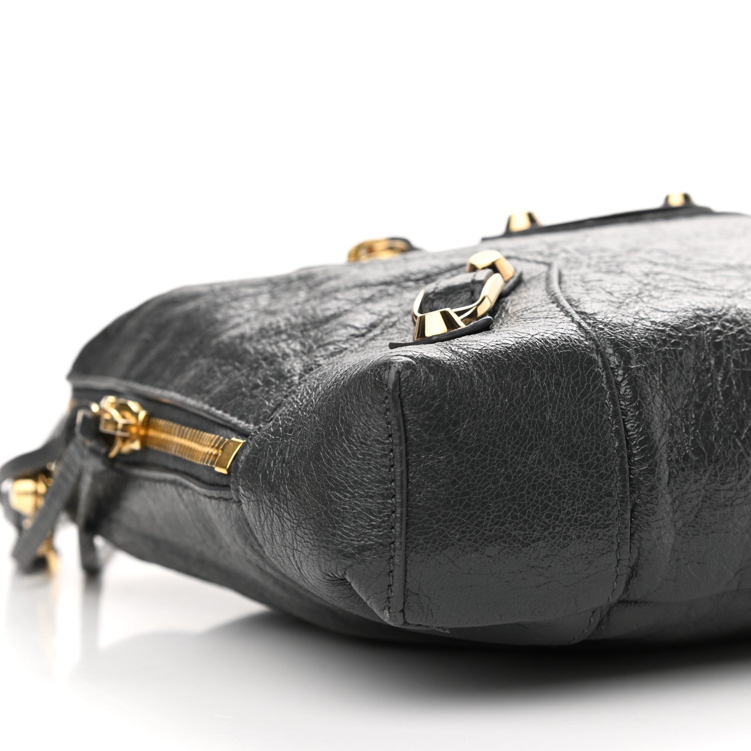Balenciaga Agneau Gold Hardware XS Reporter Crossbody Grey 9 of 10