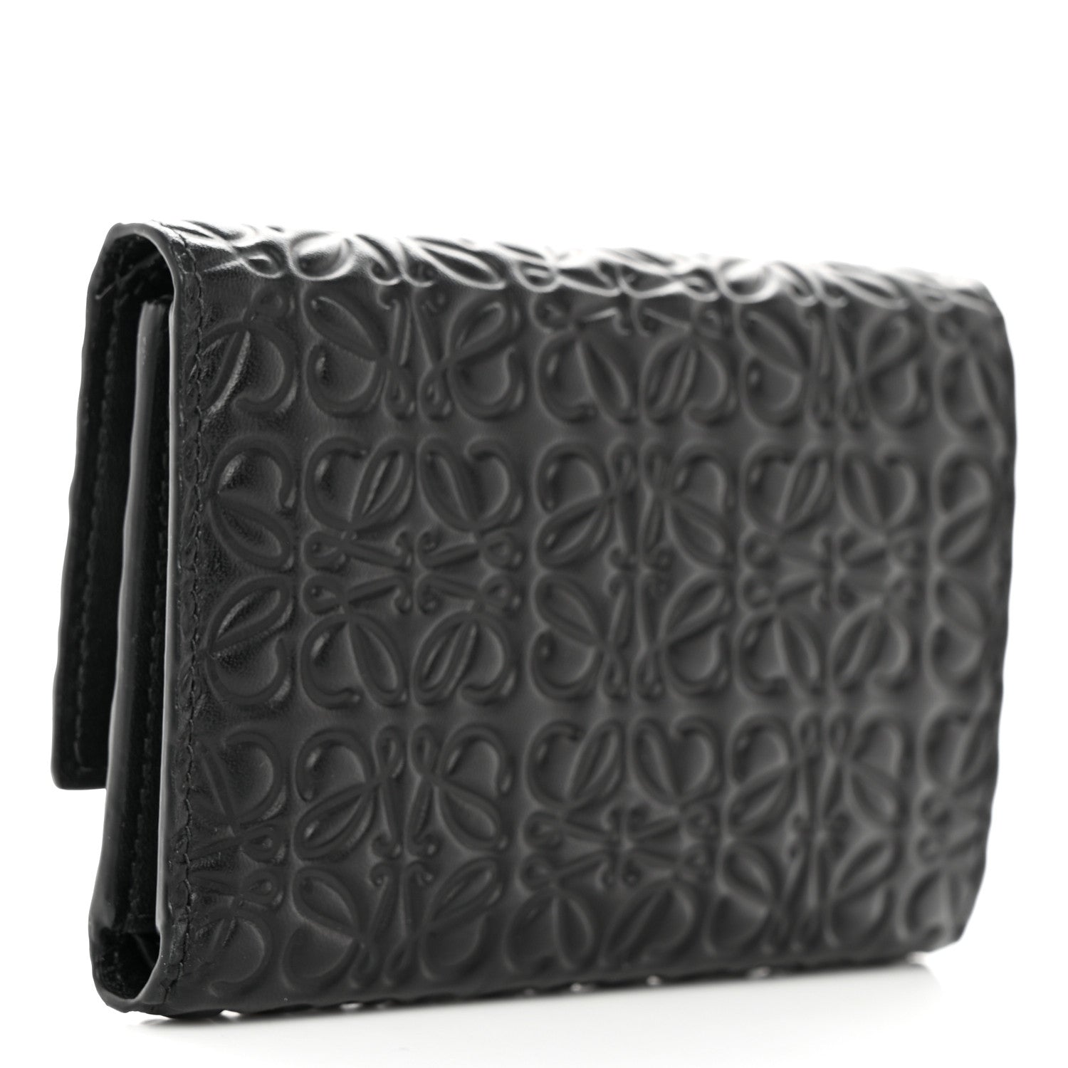 Loewe Calfskin Embossed Trifold Wallet Black 3 of 8