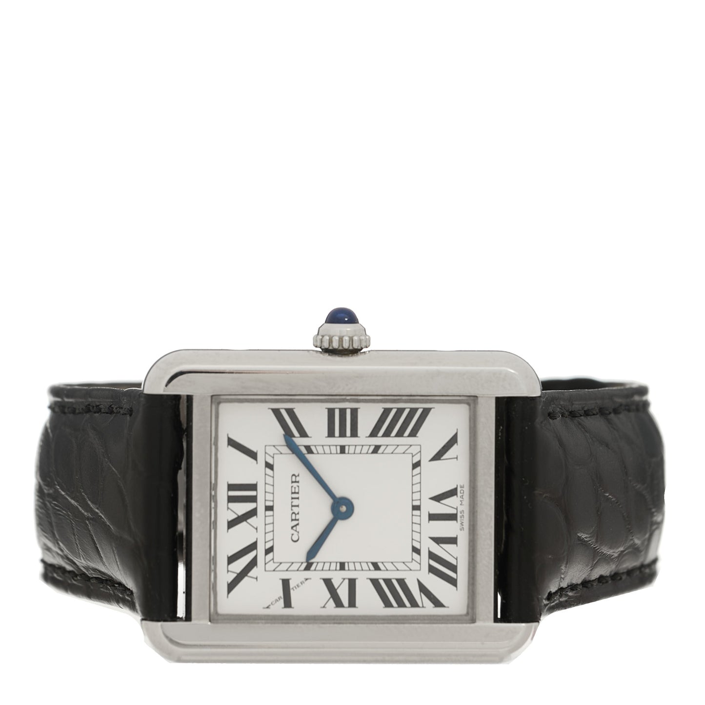Stainless Steel Alligator 24mm Tank Solo Quartz Watch