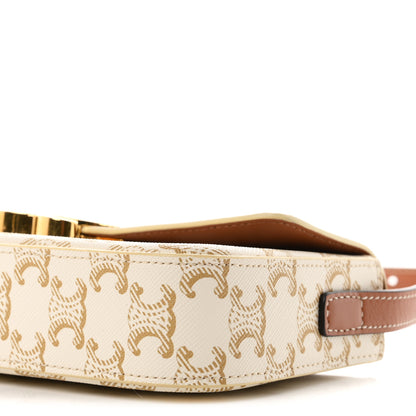 Celine Canvas Calfskin Triomphe Shoulder Bag White 11 of 11