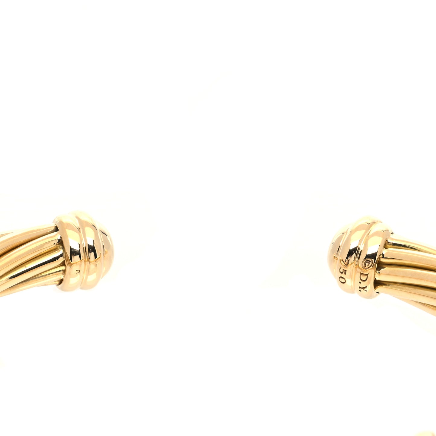 18K Yellow Gold Diamond 6mm Helena Center Station Cuff Bracelet