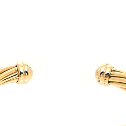 David Yurman 18K Yellow Gold Diamond 6mm Helena Center Station Cuff Bracelet 5 of 5