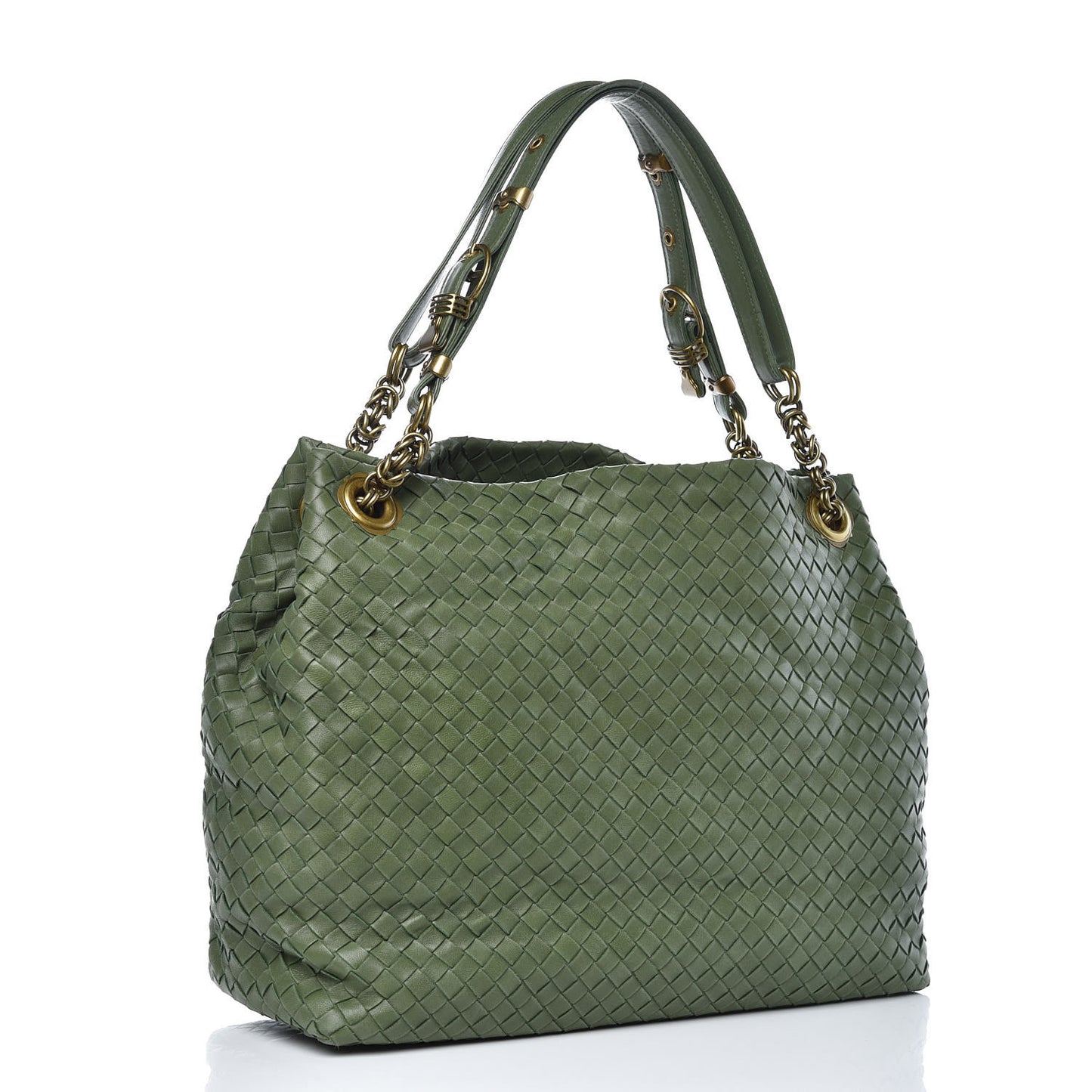 Nappa Intrecciato Shoulder Bag Foglia