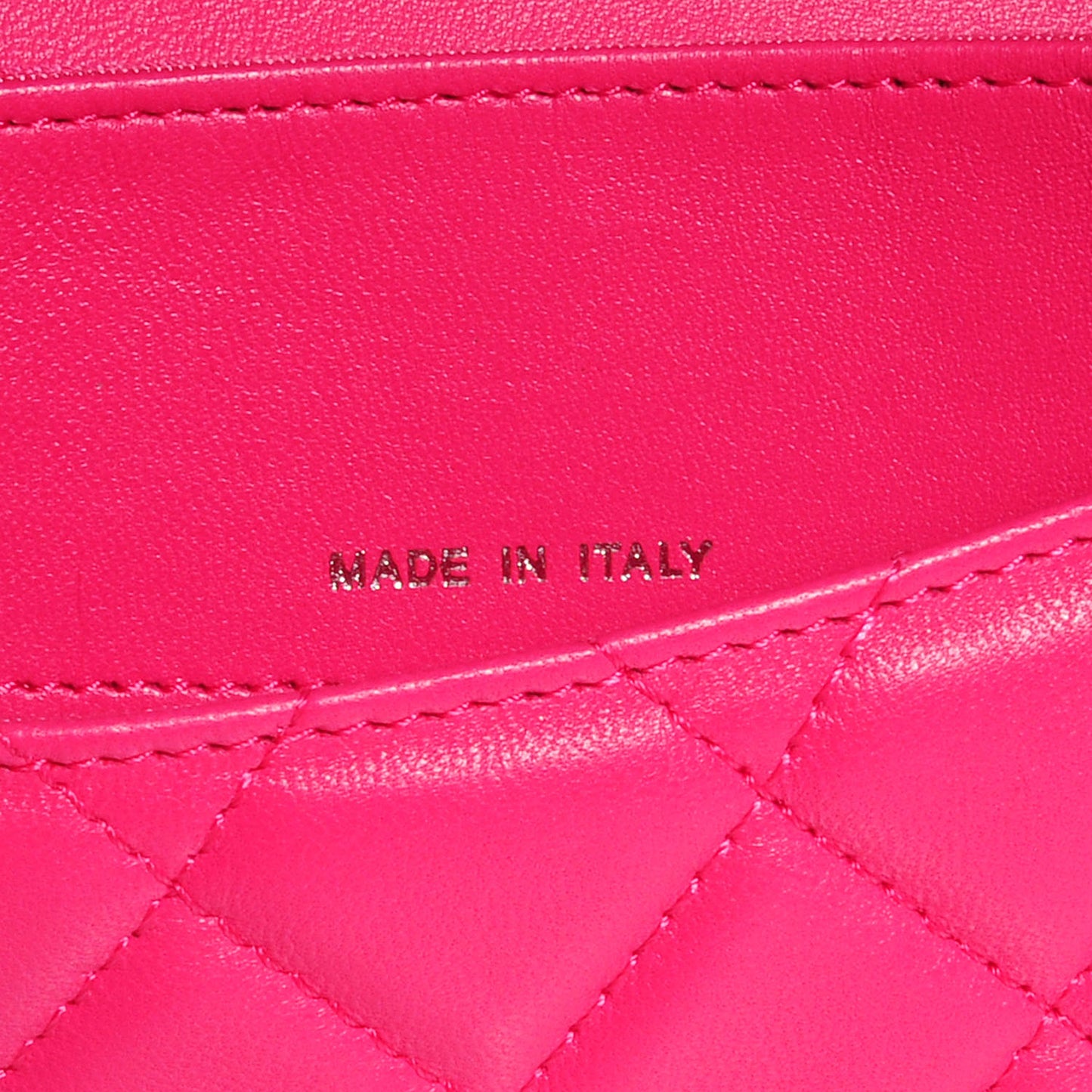 Lambskin Quilted Small Flap Wallet Dark Pink