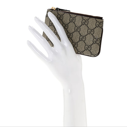 Gucci GG Supreme Monogram Key Case Beige Ebony Cuir 2 of 9