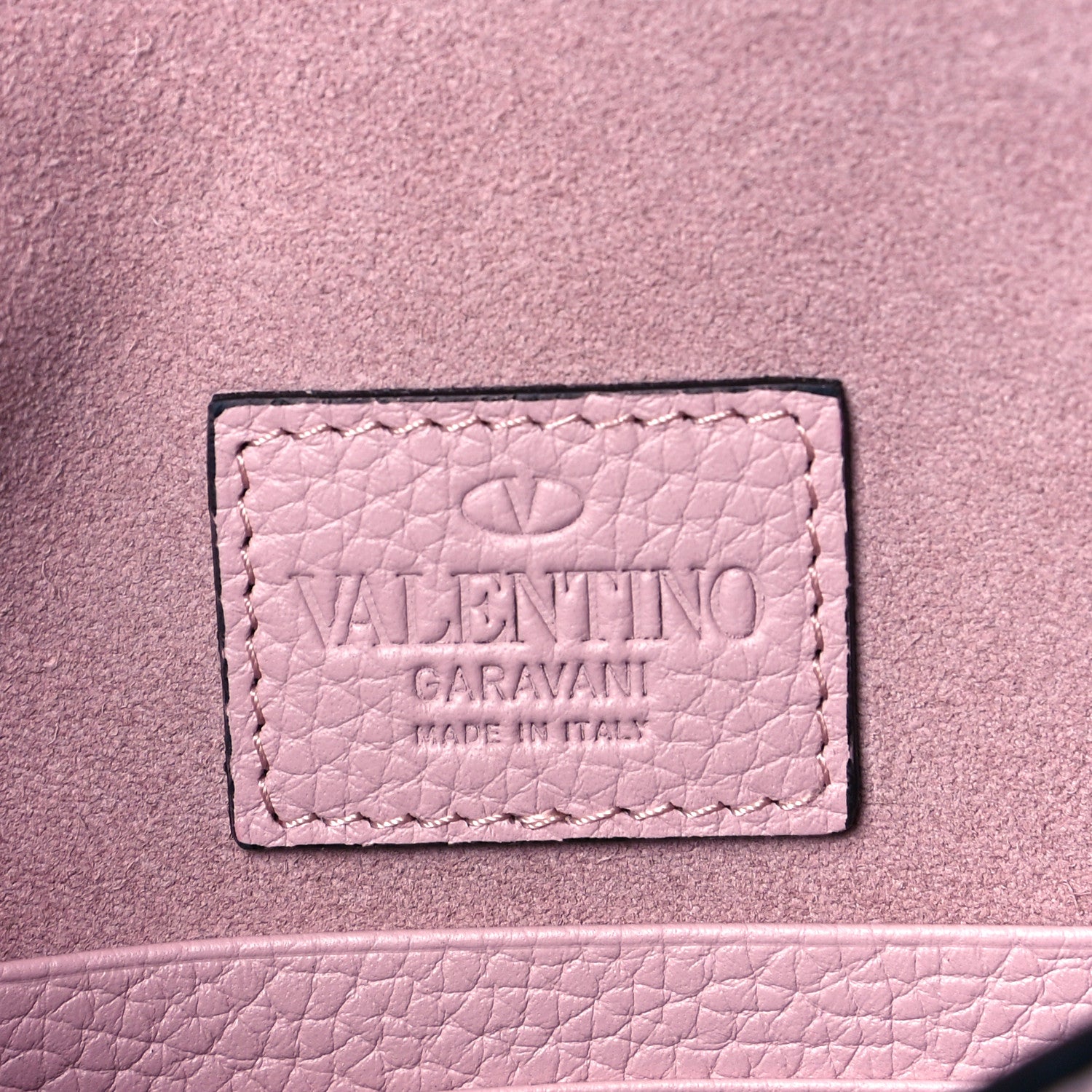 Valentino Garavani Pebbled Calfskin Medium Rockstud Envelope Flat Wristlet Pouch Water Rose 7 of 8