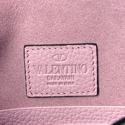Valentino Garavani Pebbled Calfskin Medium Rockstud Envelope Flat Wristlet Pouch Water Rose 7 of 8