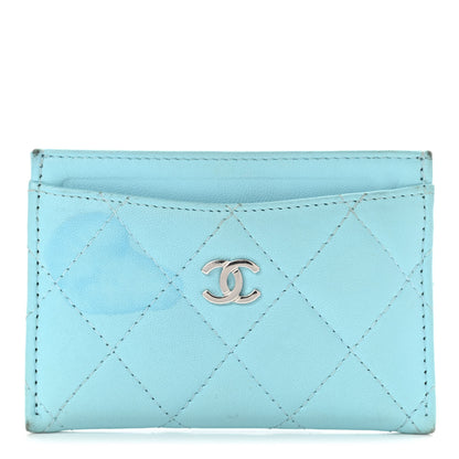 Chanel Lambskin Quilted Card Holder Light Blue 1 of 8