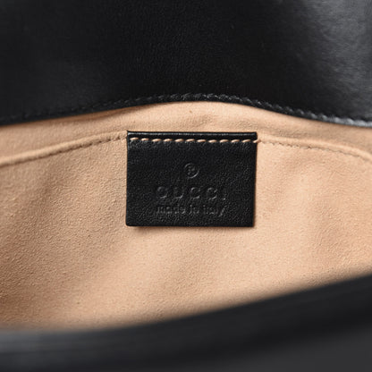 Gucci Calfskin Matelasse Mini GG Marmont Shoulder Bag Black 8 of 10