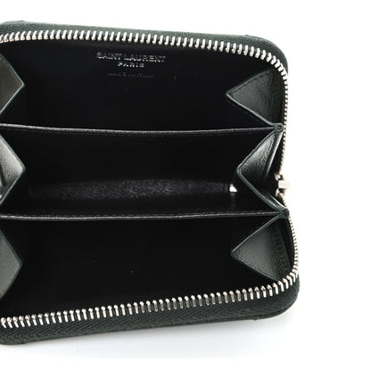 Saint Laurent Lambskin Y Quilted Monogram LouLou Zip Coin Purse New Vert Fonce 5 of 7