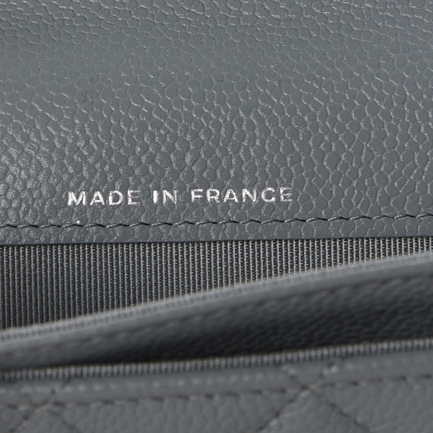 Caviar Quilted Flap Card Holder Wallet Dark Grey