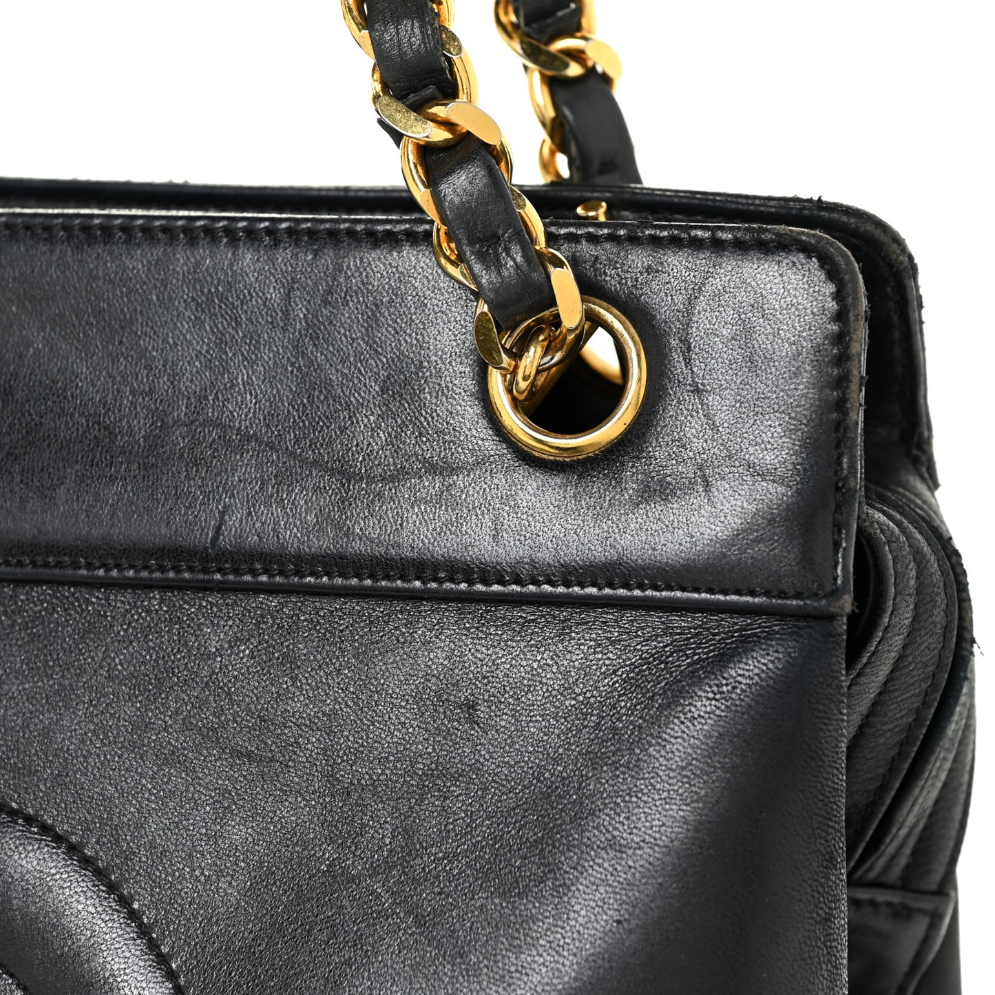 Lambskin CC Shopping Tote Black