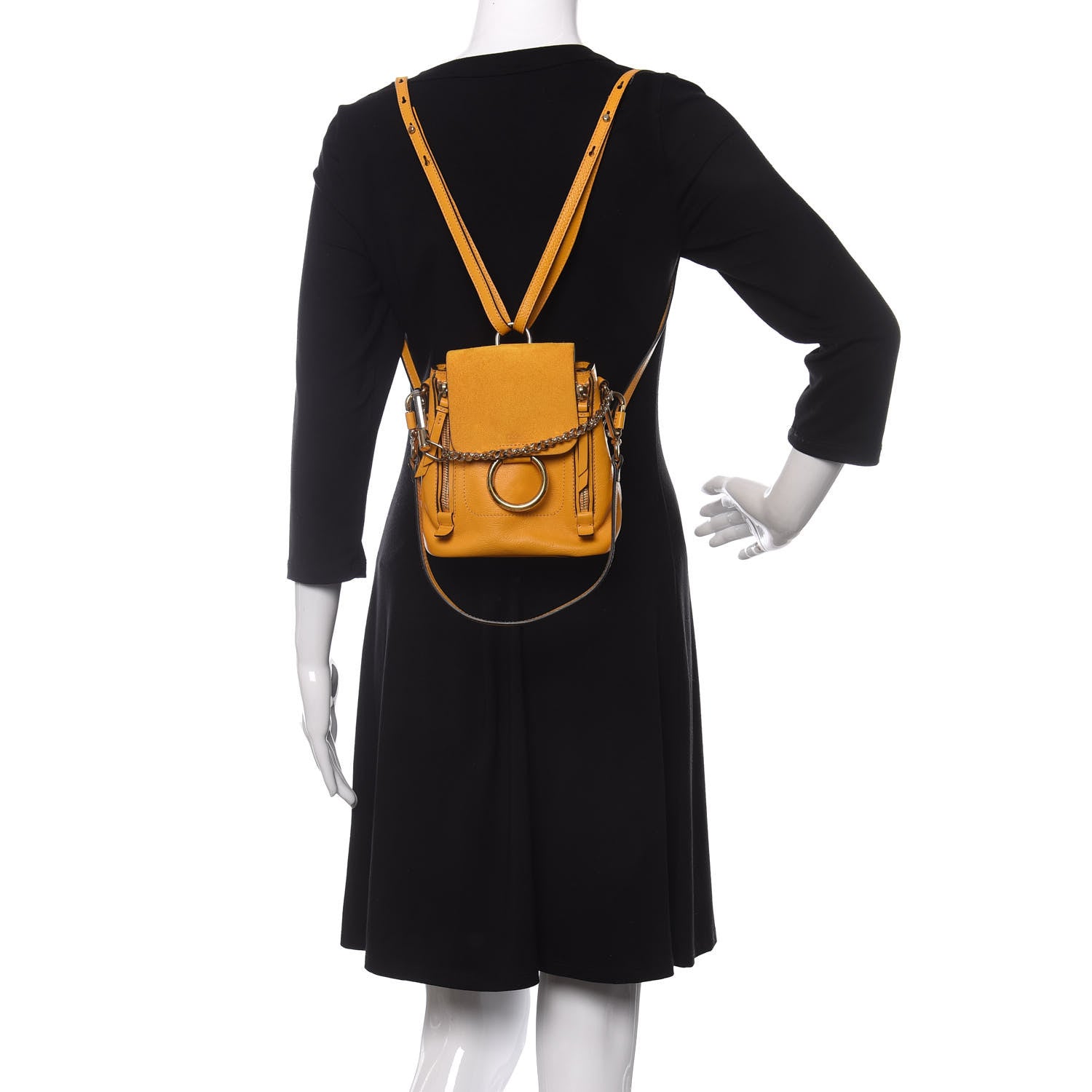 Chloe Suede Calfskin Mini Faye Backpack Burning Camel 2 of 9