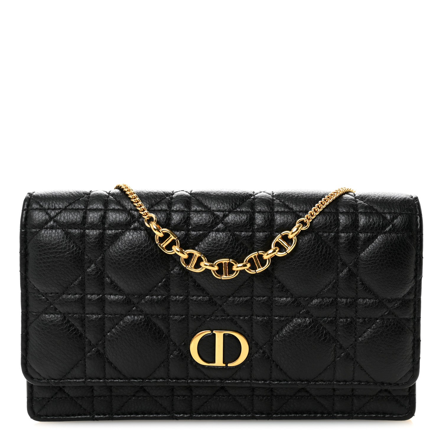 Christian Dior Supple Calfskin Caro Pouch with Chain Black 1 of 9