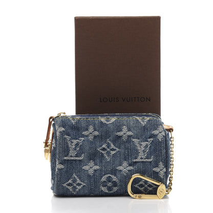 Louis Vuitton Monogram Denim Pochette Speedy PM Key Holder Blue 9 of 9