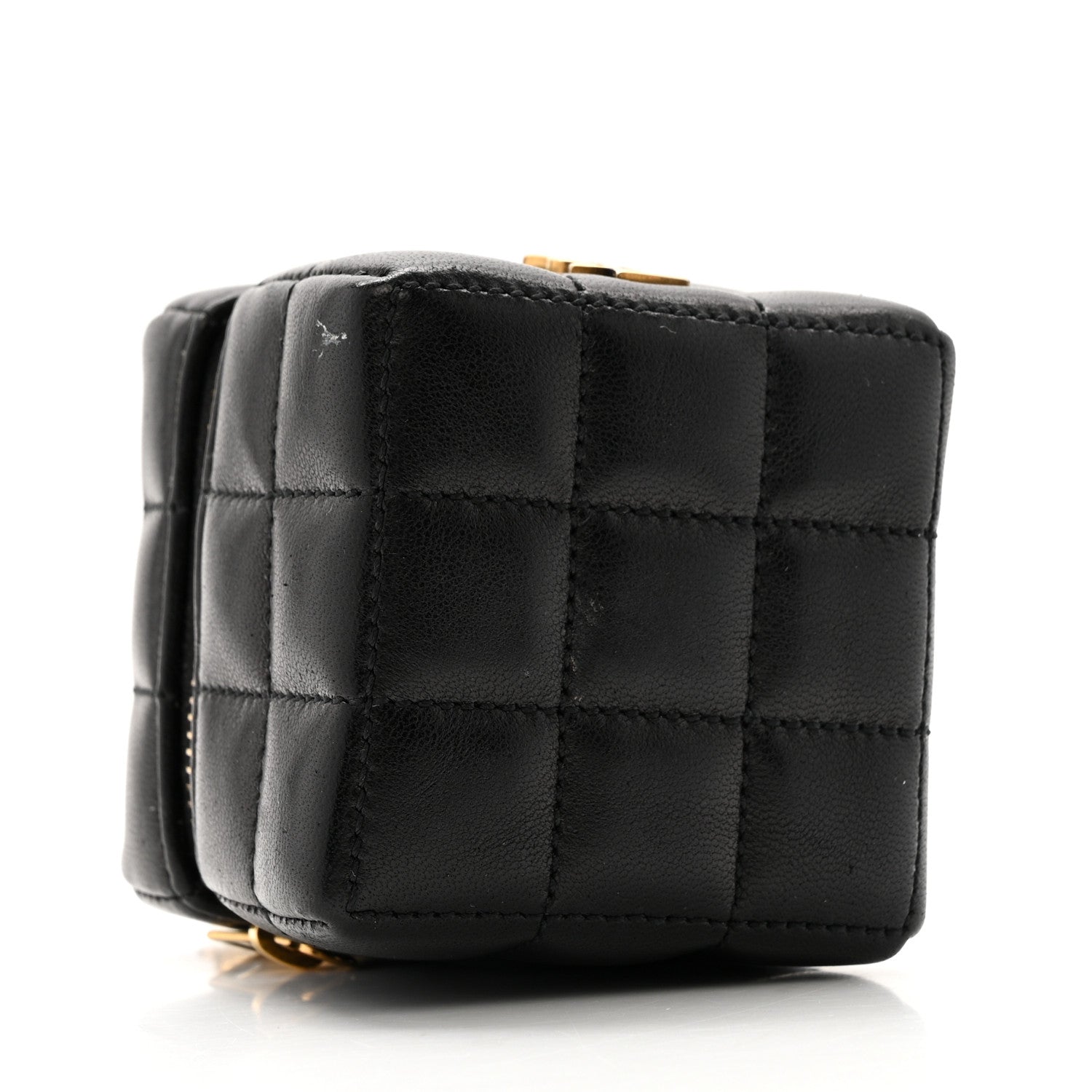 Saint Laurent Lambskin Cassandre Matelasse Carre Mini Cube On