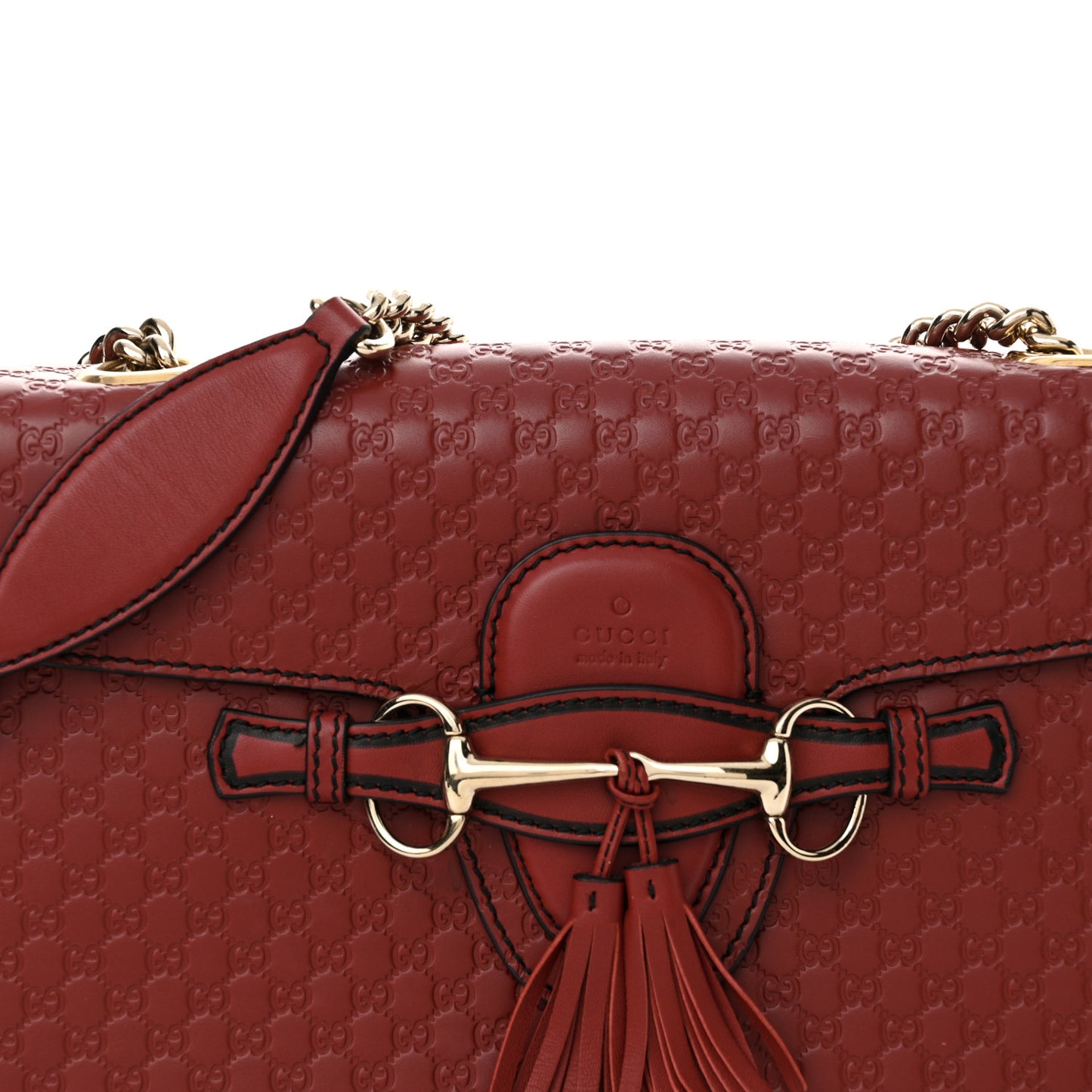 Microguccissima Medium Emily Chain Shoulder Bag Red
