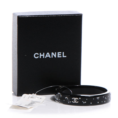 Chanel Resin Crystal CC Bangle Black 5 of 5