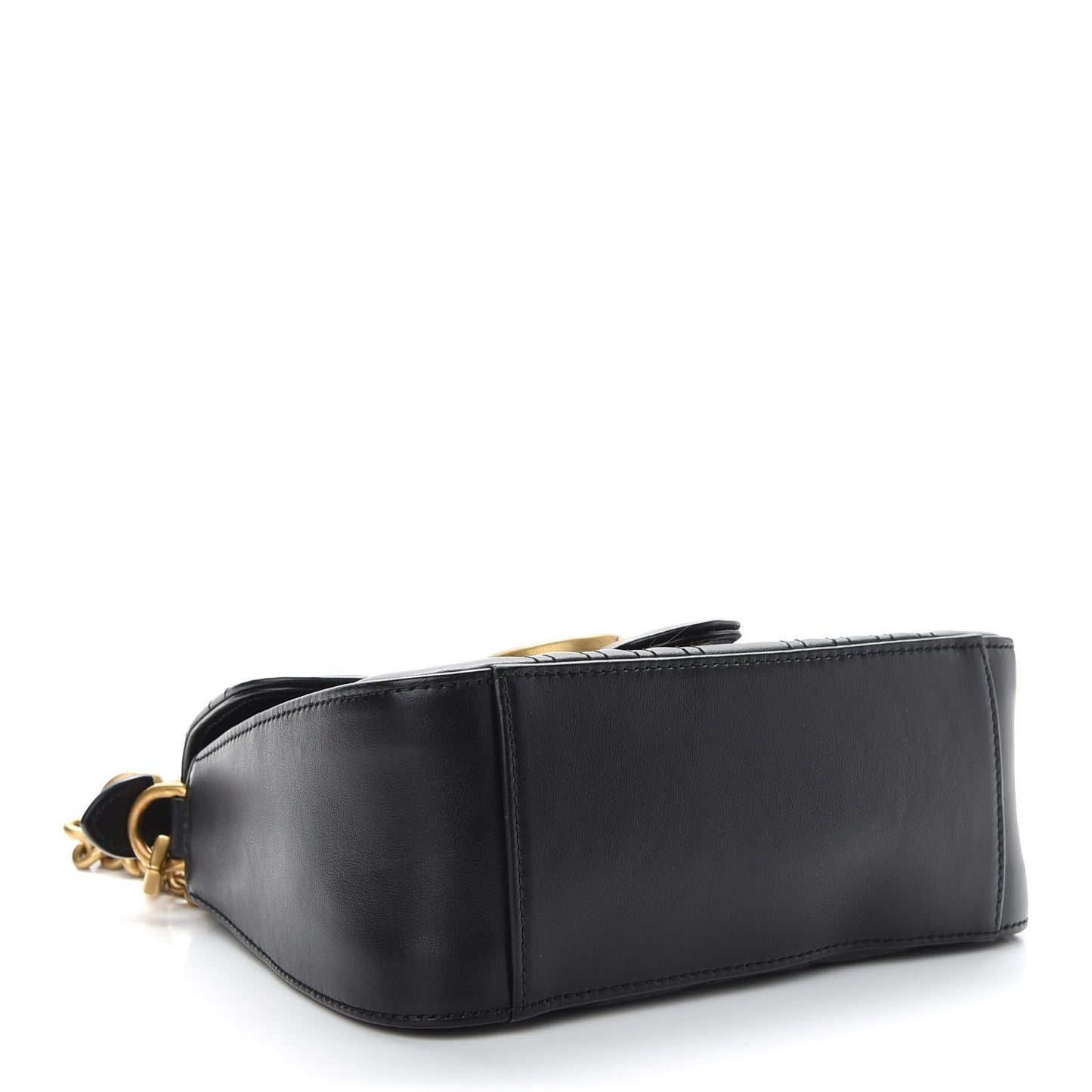Calfskin Matelasse Mini GG Marmont Top Handle Shoulder Bag Black