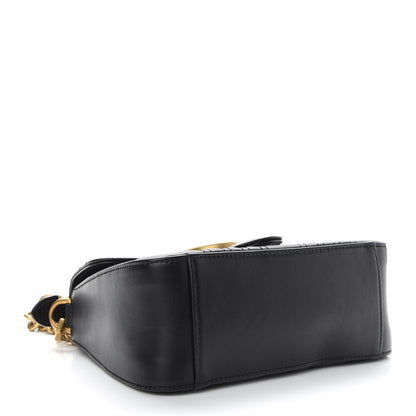 Gucci Calfskin Matelasse Mini GG Marmont Top Handle Shoulder Bag Black 5 of 10