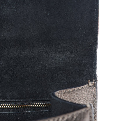 Valentino Garavani Metallic Vitello Medium Glam Lock Rockstud Flap Sasso 14 of 17