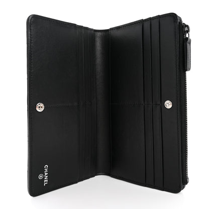 Chanel Grained Calfskin Quilted Long Zipped Wallet So Black 5 of 8